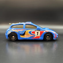 Load image into Gallery viewer, Hot Wheels 2002 Rally Car Blue McDonalds Die Cast Car
