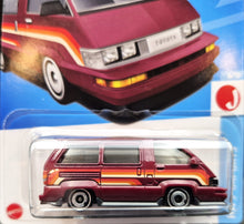 Load image into Gallery viewer, Hot Wheels 2023 1986 Toyota Van Burgundy #95 HW J-Imports 6/10 New Long Card
