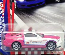 Load image into Gallery viewer, Majorette 2019 Ford Mustang Boss 302 White/Pink #204 Dubai Ambulance Series New
