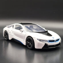 Load image into Gallery viewer, Rastar 2018 BMW i8 White 1:43 Diecast Model Car
