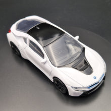 Load image into Gallery viewer, Rastar 2018 BMW i8 White 1:43 Diecast Model Car
