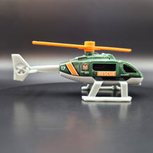 Load image into Gallery viewer, Matchbox 2022 MBX Rescue Helicopter Dark Green MBX Mountain II 5 Pack Loose
