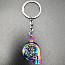 Load image into Gallery viewer, Key Ring/Chain - Explorafind Metal Mini Turbocharger Key Ring Colourful Chrome
