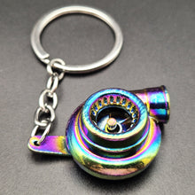 Load image into Gallery viewer, Key Ring/Chain - Explorafind Metal Mini Turbocharger Key Ring Colourful Chrome
