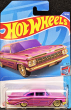 Load image into Gallery viewer, Hot Wheels 2022 &#39;59 Chevy Bel Air Pearl Pink #70 Chevy Bel Air 4/5 New Long Card
