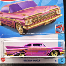 Load image into Gallery viewer, Hot Wheels 2022 &#39;59 Chevy Bel Air Pearl Pink #70 Chevy Bel Air 4/5 New Long Card
