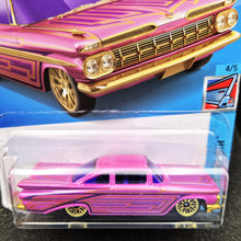 Load image into Gallery viewer, Hot Wheels 2022 &#39;59 Chevy Bel Air Pearl Pink #70 Chevy Bel Air 4/5 New Long Card
