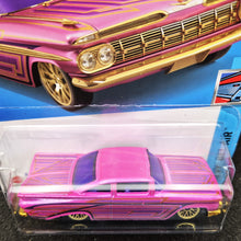 Load image into Gallery viewer, Hot Wheels 2022 &#39;59 Chevy Bel Air Pearl Pink #70 Chevy Bel Air 4/5 New Long Card
