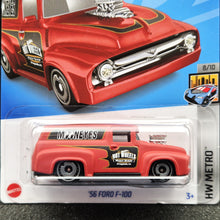 Load image into Gallery viewer, Hot Wheels 2022 &#39;56 Ford F-100 Matte Red #76 HW Metro 8/10 New Long Card
