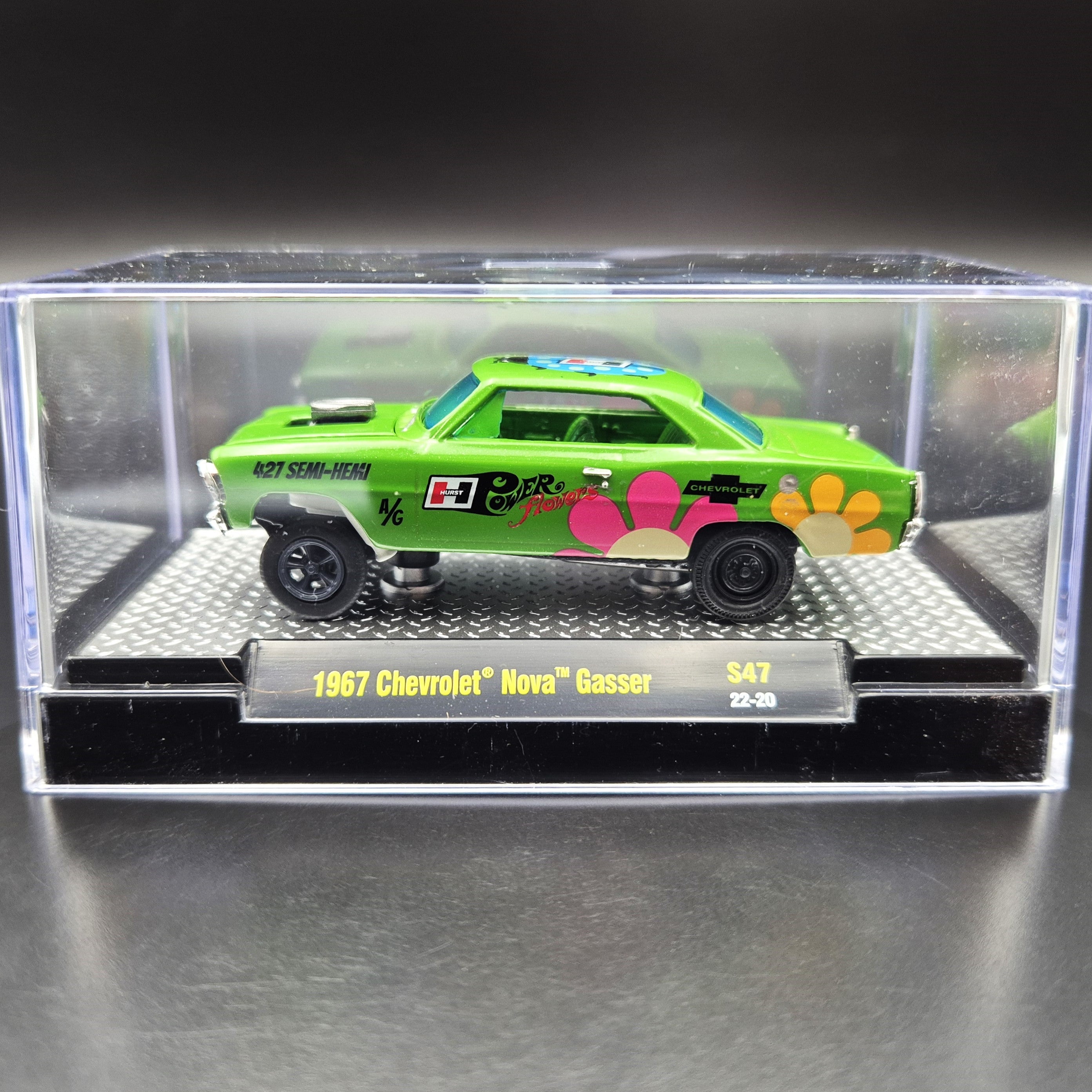 M2 Machines 1967 Chevrolet Nova Gasser Green Hurst Power Flowers