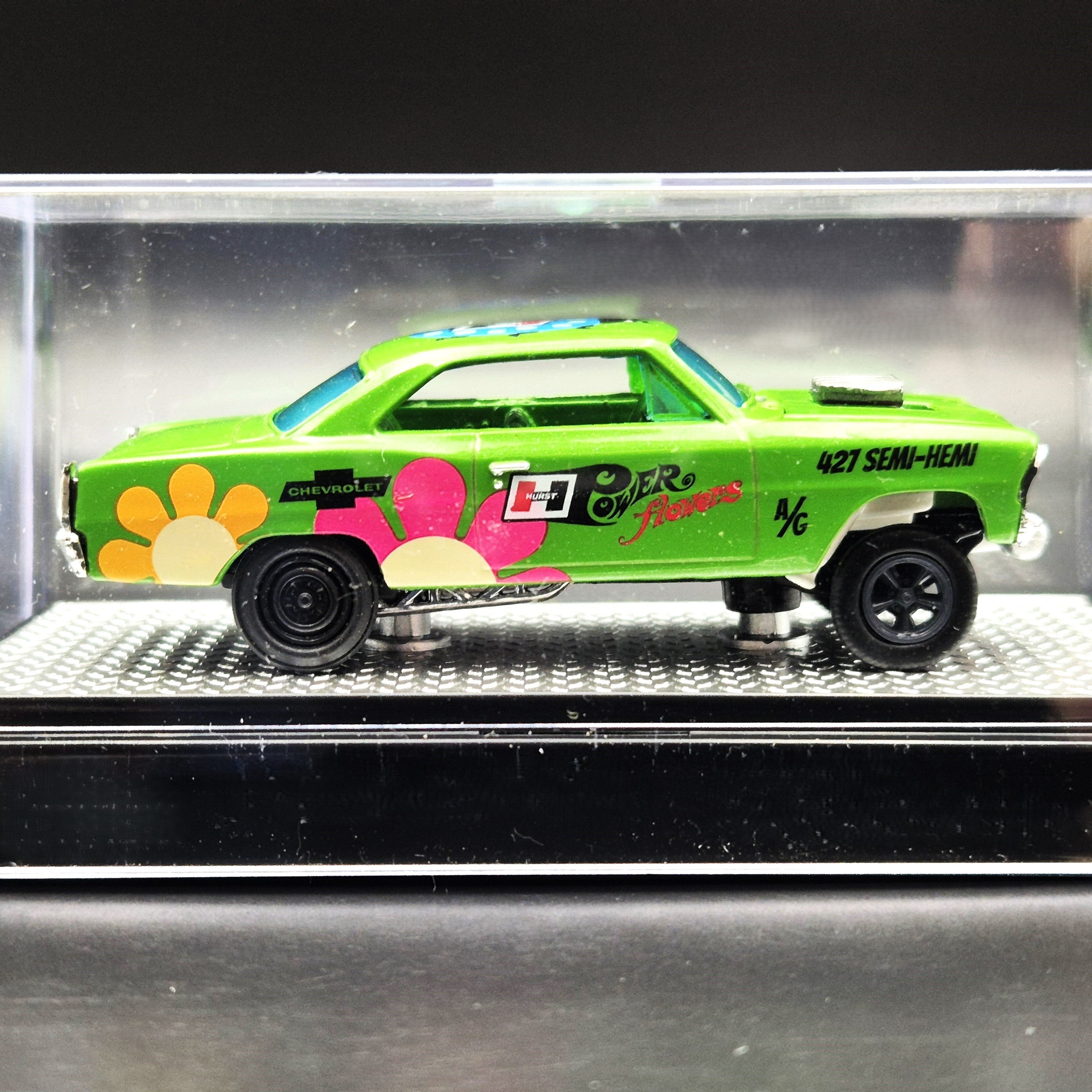 M2 Machines 1967 Chevrolet Nova Gasser Green Hurst Power Flowers