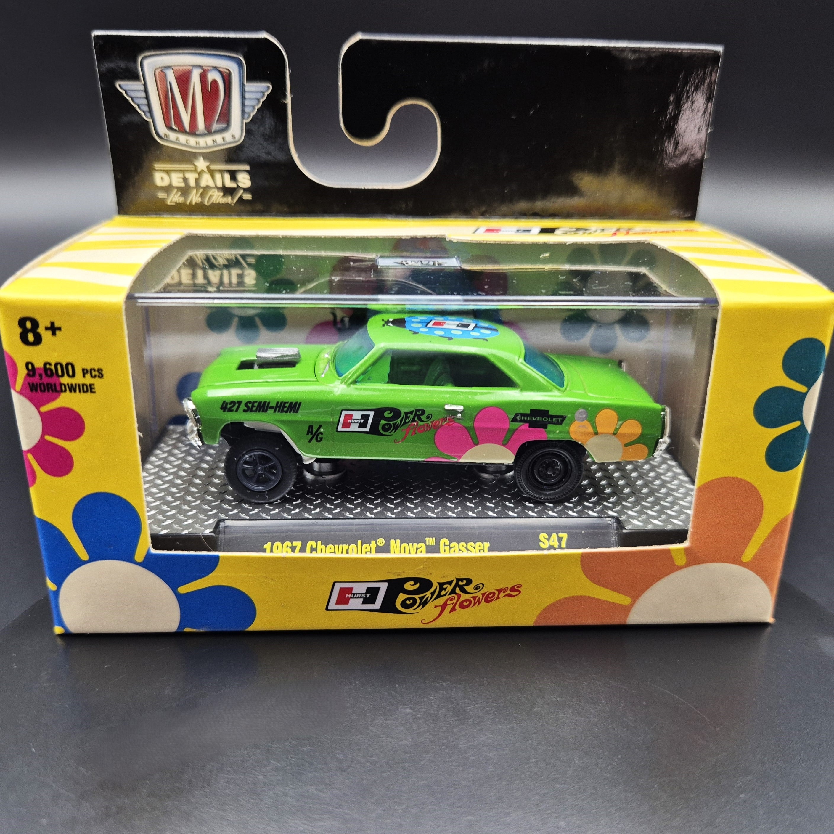 M2 Machines 1967 Chevrolet Nova Gasser Green Hurst Power Flowers