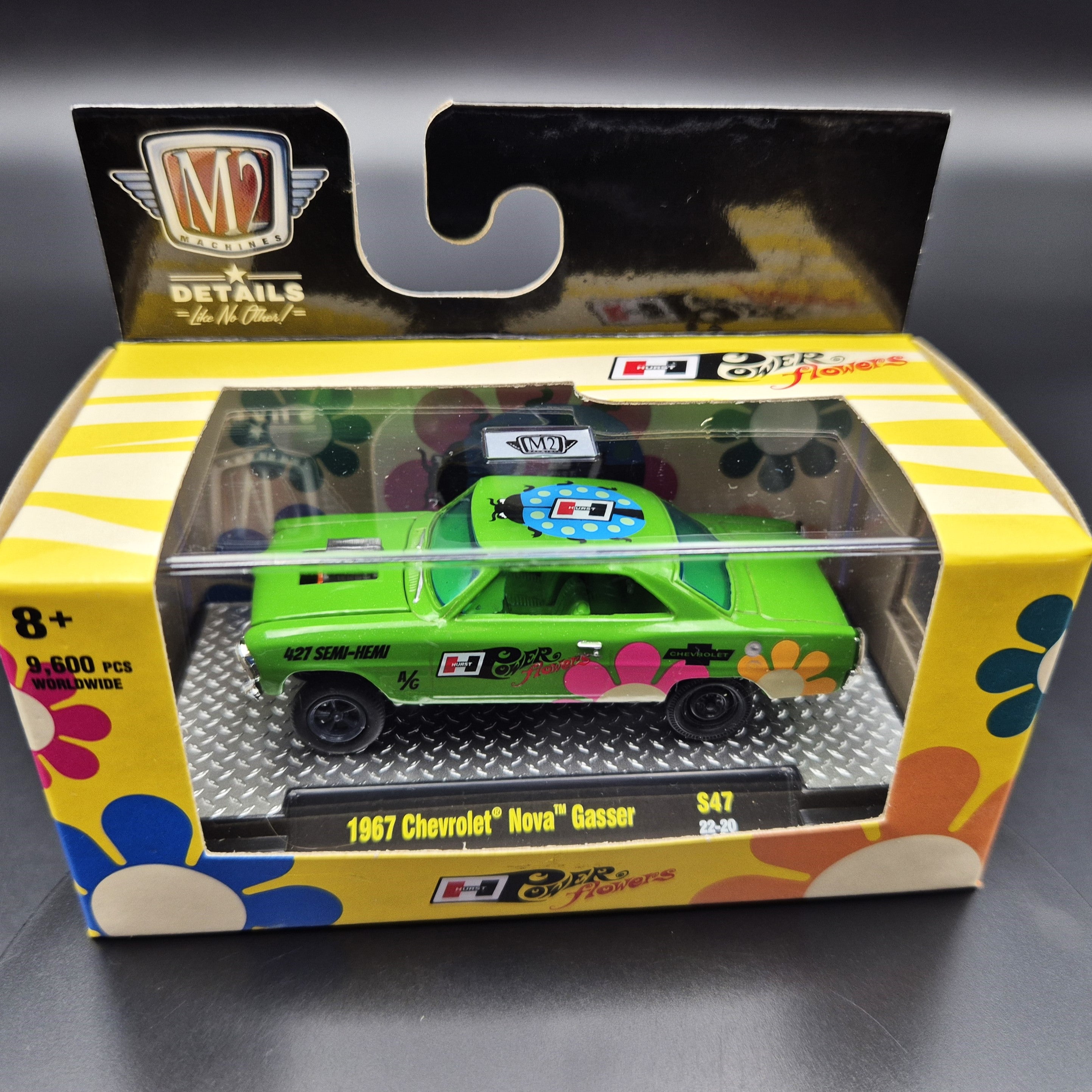 M2 Machines 1967 Chevrolet Nova Gasser Green Hurst Power Flowers