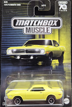 Load image into Gallery viewer, Matchbox 2023 1970 Plymouth Cuda Light Yellow Matchbox Muscle 6/6 New Long Card
