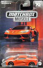 Load image into Gallery viewer, Matchbox 2023 2020 Corvette C8 Orange Matchbox Muscle 2/6 New Long Card
