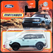 Load image into Gallery viewer, Matchbox 2023 2022 Ford Bronco Sport Pale Blue MBX Off-Road #10/100 New
