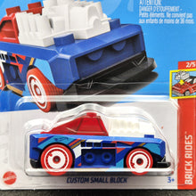 Load image into Gallery viewer, Hot Wheels 2023 Custom Small Block Blue #30 Brick Rides 2/5 New Long Card
