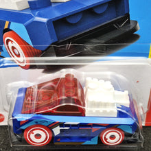 Load image into Gallery viewer, Hot Wheels 2023 Custom Small Block Blue #30 Brick Rides 2/5 New Long Card
