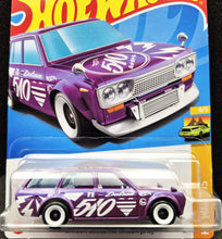 Load image into Gallery viewer, Hot Wheels 2023 Datsun Bluebird Wagon (510) Purple #235 HW Wagons 4/5 New Long Card
