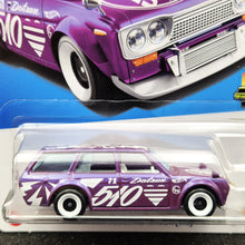 Load image into Gallery viewer, Hot Wheels 2023 Datsun Bluebird Wagon (510) Purple #235 HW Wagons 4/5 New Long Card
