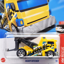 Load image into Gallery viewer, Hot Wheels 2023 Heavy Hitcher Yellow #247 HW Rescue 9/10 New Long Card
