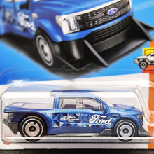 Load image into Gallery viewer, Hot Wheels 2023 Ford F-150 Lightning Custom Dark Blue #226 HW Hot Trucks 9/10 New Long Card
