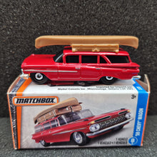 Load image into Gallery viewer, Matchbox 2017 &#39;59 Chevy Wagon Dark Red #1 MBX Adventure City Boxed
