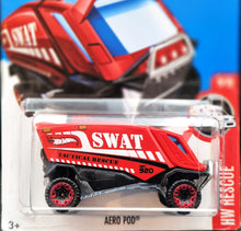 Load image into Gallery viewer, Hot Wheels 2017 Aero Pod Red #64 HW Rescue 5/10 New Long Card
