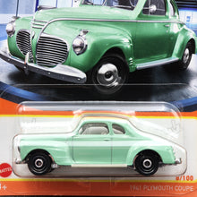 Load image into Gallery viewer, Matchbox 2023 1941 Plymouth Coupe Pilot Green #8 MBX Showroom New Long Card
