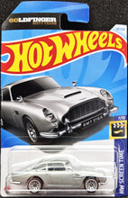 Load image into Gallery viewer, Hot Wheels 2024 Aston Martin 1963 DB5 Silver #107 HW Screen Time 7/10 New Long Card
