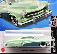 Load image into Gallery viewer, Hot Wheels 2024 Hirohata Merc Seafoam Green #143 Rod Squad 5/5 New Long Card
