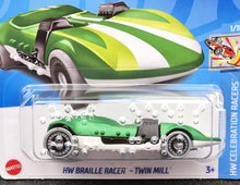 Load image into Gallery viewer, Hot Wheels 2024 HW Braille Racer - Twin Mill Matte Green #27 HW Celebration Racers 1/10 New
