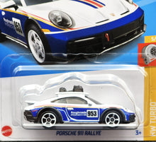 Load image into Gallery viewer, Hot Wheels 2024 Porsche 911 Rallye White/Blue #172 HW Turbo 5/5 New Long Card
