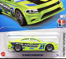 Load image into Gallery viewer, Hot Wheels 2024 &#39;15 Dodge Charger SRT Light Green #7 HW First Response 1/10 New Long Card
