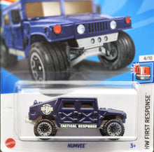 Load image into Gallery viewer, Hot Wheels 2024 Humvee Dark Blue #33 HW First Response 4/10 New Long Card
