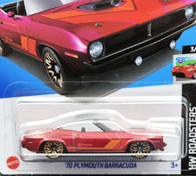 Load image into Gallery viewer, Hot Wheels 2024 &#39;70 Plymouth Barracuda Red #20 HW Roadsters 3/5 New Long Card
