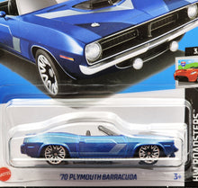 Load image into Gallery viewer, Hot Wheels 2024 &#39;70 Plymouth Barracuda Dark Blue #20 HW Roadsters 3/5 New Long Card
