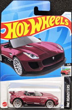 Load image into Gallery viewer, Hot Wheels 2024 &#39;15 Jaguar F-Type Project 7 Magenta #116 HW Roadsters 5/5 New Long Card
