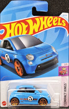 Load image into Gallery viewer, Hot Wheels 2024 Fiat 500e Light Blue #22 Compact Kings 2/5 New Long Card
