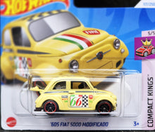 Load image into Gallery viewer, Hot Wheels 2024 &#39;60s Fiat 500D Modificado Light Yellow #117 Compact Kings 5/5 New
