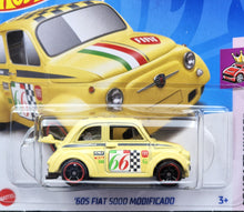 Load image into Gallery viewer, Hot Wheels 2024 &#39;60s Fiat 500D Modificado Light Yellow #117 Compact Kings 5/5 New
