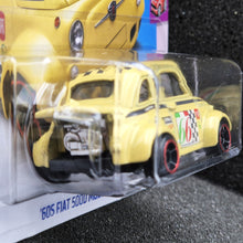 Load image into Gallery viewer, Hot Wheels 2024 &#39;60s Fiat 500D Modificado Light Yellow #117 Compact Kings 5/5 New
