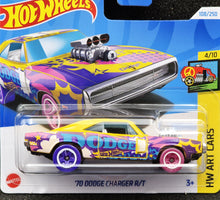 Load image into Gallery viewer, Hot Wheels 2024 &#39;70 Dodge Charger R/T Yellow #108 HW Art Cars 4/10 New
