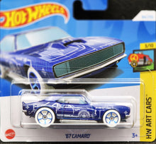 Load image into Gallery viewer, Hot Wheels 2024 &#39;67 Camaro Dark Blue #84 HW Art Cars 3/10 New

