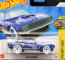 Load image into Gallery viewer, Hot Wheels 2024 &#39;67 Camaro Dark Blue #84 HW Art Cars 3/10 New
