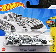 Load image into Gallery viewer, Hot Wheels 2024 Mustang Funny Car White #112 HW Art Cars 5/10 New
