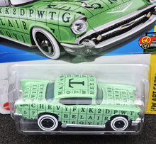 Load image into Gallery viewer, Hot Wheels 2024 &#39;57 Chevy Light Green #121 HW Art Cars 6/10 New Long Card
