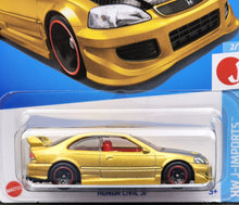 Load image into Gallery viewer, Hot Wheels 2024 Honda Civic Si Gold #45 HW J-Imports 2/10 New Long Card
