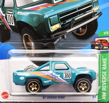 Load image into Gallery viewer, Hot Wheels 2024 &#39;87 Dodge D100 Teal  #38 HW Reverse Rake 1/5 New Long Card
