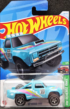 Load image into Gallery viewer, Hot Wheels 2024 &#39;87 Dodge D100 Cyan #38 HW Reverse Rake 1/5 New Long Card
